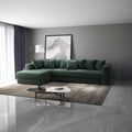 Colțar extensibil dumonde cu ladă de depozitare si sezut confortabil din spuma high-density, Gloria Ambience Green 320x183 cm