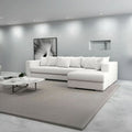 Colțar extensibil dumonde cu ladă de depozitare si sezut confortabil din spuma high-density, Gloria Euphoria Ivory II 320x183 cm