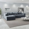 Colțar extensibil dumonde cu ladă de depozitare si sezut confortabil din spuma high-density, Gloria Euphoria Grafit 320x183 cm