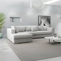 Colțar extensibil dumonde cu ladă de depozitare si sezut confortabil din spuma high-density, Gloria Euphoria Dove 320x183 cm