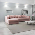 Colțar extensibil dumonde cu ladă de depozitare si sezut confortabil din spuma high-density, Gloria Royal Pink 320x183 cm