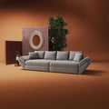Canapea extensibilă dumonde cu ladă de depozitare si sezut confortabil din spuma high-density, Loana Royal Gri 300x100 cm