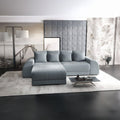 Colțar extensibil dumonde cu ladă de depozitare si sezut confortabil din spuma high-density, Verona Zoom Gri 290x185 cm