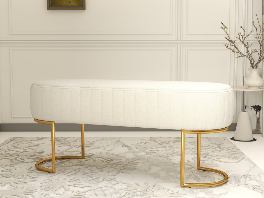 Fotoliu dumonde tapitat Bej modern Aurelio 100x43cm