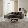 Colțar extensibil dumonde cu ladă de depozitare si sezut confortabil din spuma high-density, Verona Enjoy Kaki 290x185 cm