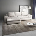 Colțar extensibil dumonde cu ladă de depozitare si sezut confortabil din spuma high-density, Leonardo Enjoy Bej 260x185 cm