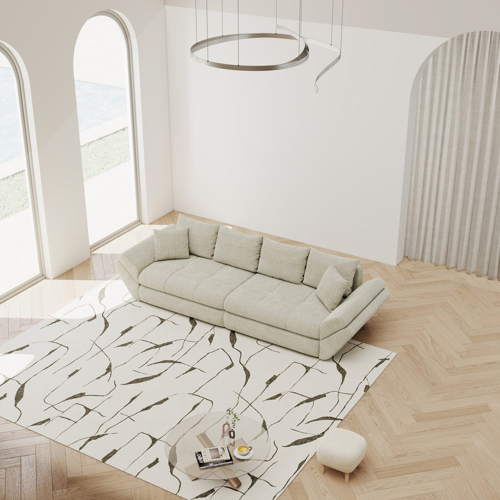 Canapea extensibilă dumonde cu ladă de depozitare si sezut confortabil din spuma high-density, Loana Cremona Bej 300x100 cm