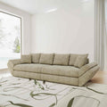 Canapea extensibilă dumonde cu ladă de depozitare si sezut confortabil din spuma high-density, Loana Cremona Bej 300x100 cm