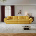 Canapea extensibilă dumonde cu ladă de depozitare si sezut confortabil din spuma high-density, Loana Jaguar Galben mustar 300x100 cm