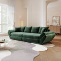 Canapea extensibilă dumonde cu ladă de depozitare si sezut confortabil din spuma high-density, Loana Monolith Verde 300x100 cm