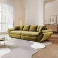 Canapea extensibilă dumonde cu ladă de depozitare si sezut confortabil din spuma high-density, Loana Monolith Verde olive 300x100 cm