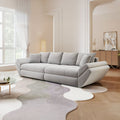 Canapea extensibilă dumonde cu ladă de depozitare si sezut confortabil din spuma high-density, Loana Monte Gri 300x100 cm