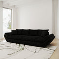 Canapea extensibilă dumonde cu ladă de depozitare si sezut confortabil din spuma high-density, Loana Quelle Negru 300x100 cm