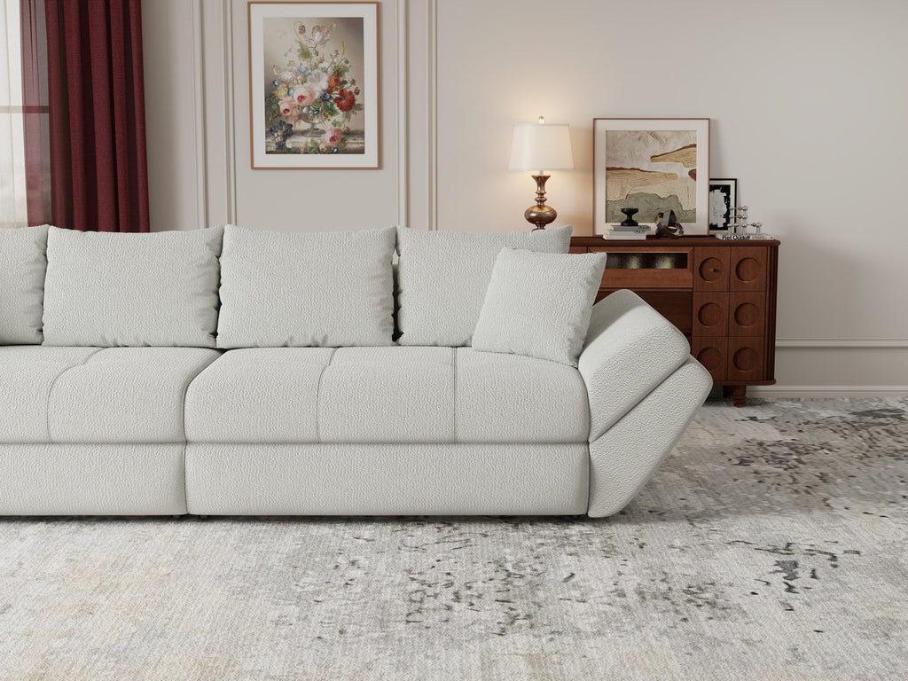 Canapea extensibilă dumonde cu ladă de depozitare si sezut confortabil din spuma high-density, Loana Vibe Bej 300x100 cm