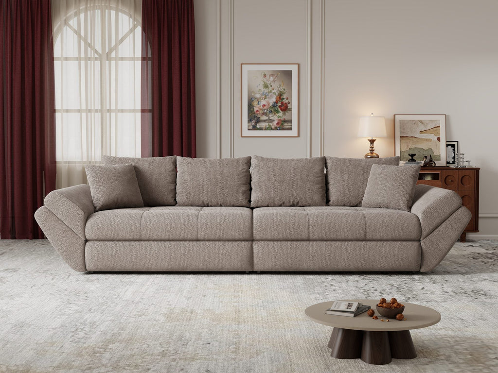 Canapea extensibilă dumonde cu ladă de depozitare si sezut confortabil din spuma high-density, Loana Vibe Maro 300x100 cm
