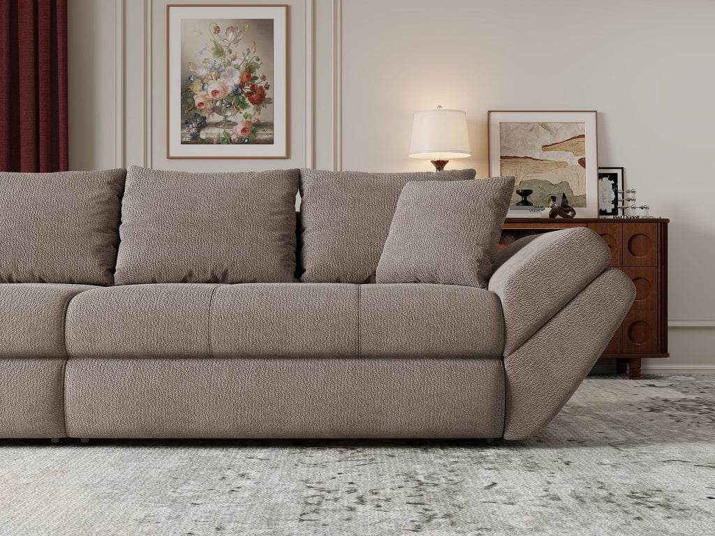 Canapea extensibilă dumonde cu ladă de depozitare si sezut confortabil din spuma high-density, Loana Vibe Maro 300x100 cm