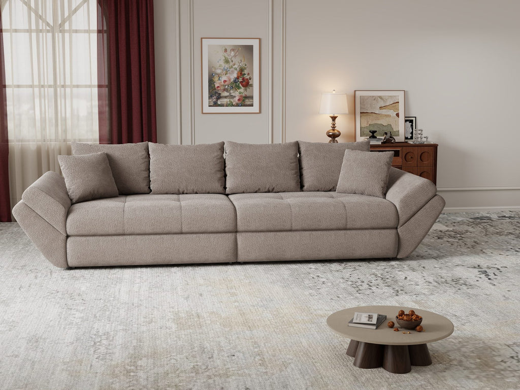 Canapea extensibilă dumonde cu ladă de depozitare si sezut confortabil din spuma high-density, Loana Vibe Maro 300x100 cm