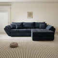 Colțar extensibil dumonde cu ladă de depozitare si sezut confortabil din spuma high-density, Loana Cremona Albastru II 270x185 cm