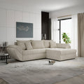 Colțar extensibil dumonde cu ladă de depozitare si sezut confortabil din spuma high-density, Loana Cremona Gri deschis II 270x185 cm