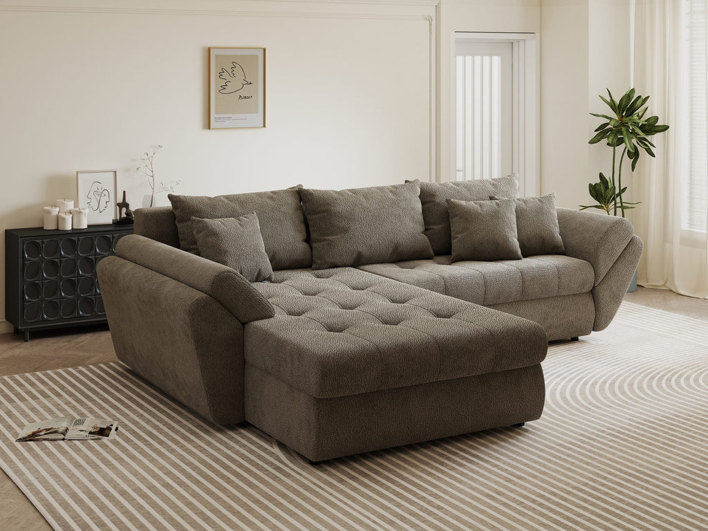 Colțar extensibil dumonde cu ladă de depozitare si sezut confortabil din spuma high-density, Loana Vibe 270x185 cm