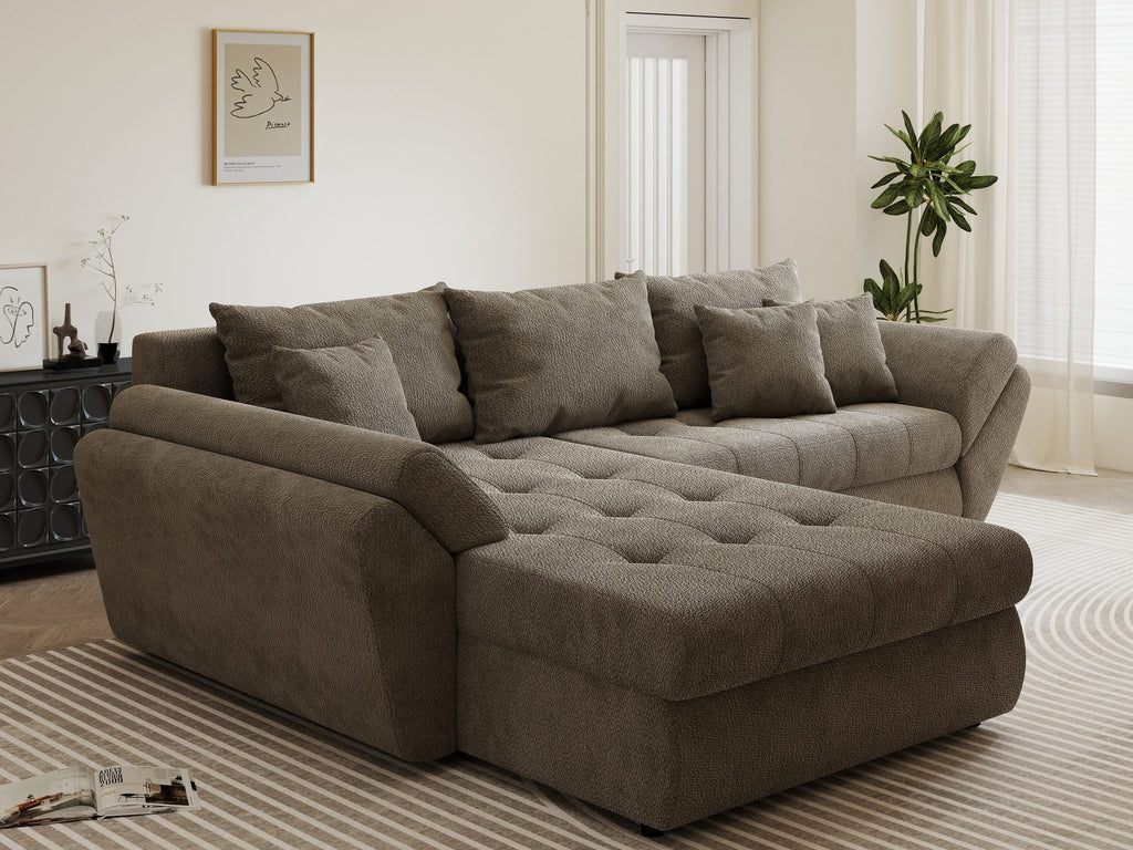Colțar extensibil dumonde cu ladă de depozitare si sezut confortabil din spuma high-density, Loana Vibe 270x185 cm