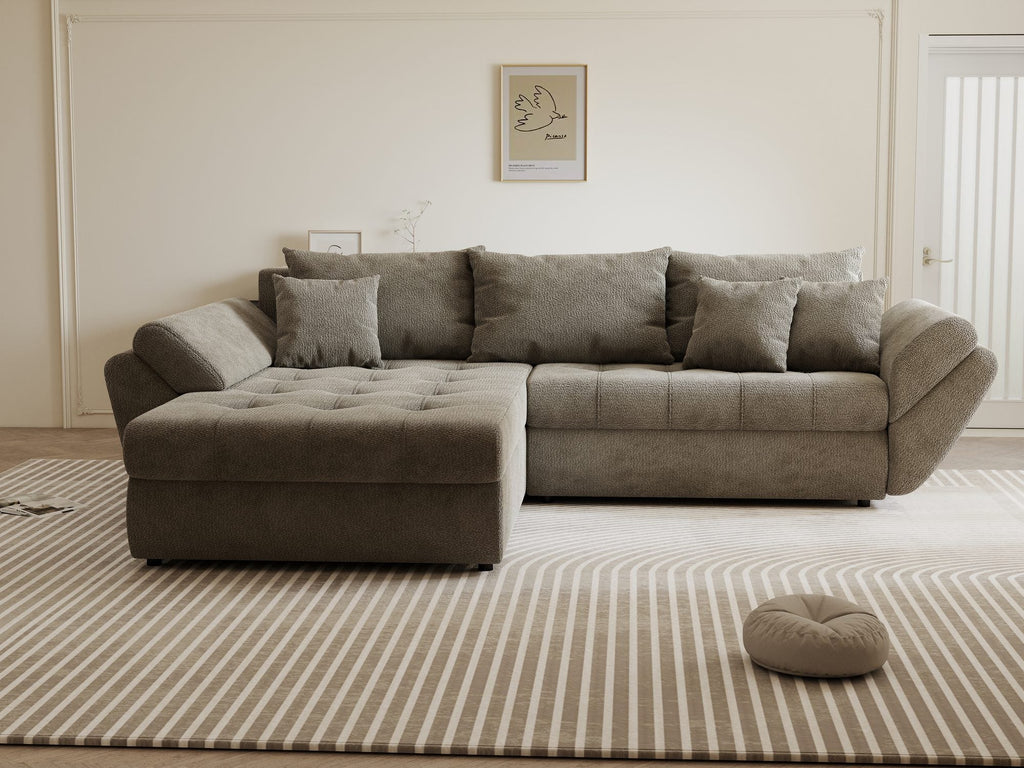 Colțar extensibil dumonde cu ladă de depozitare si sezut confortabil din spuma high-density, Loana Vibe 270x185 cm