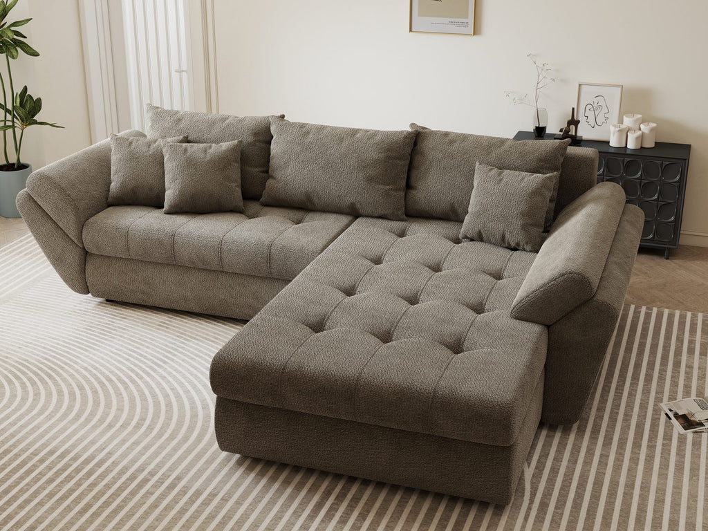 Colțar extensibil dumonde cu ladă de depozitare si sezut confortabil din spuma high-density, Loana Vibe II 270x185 cm