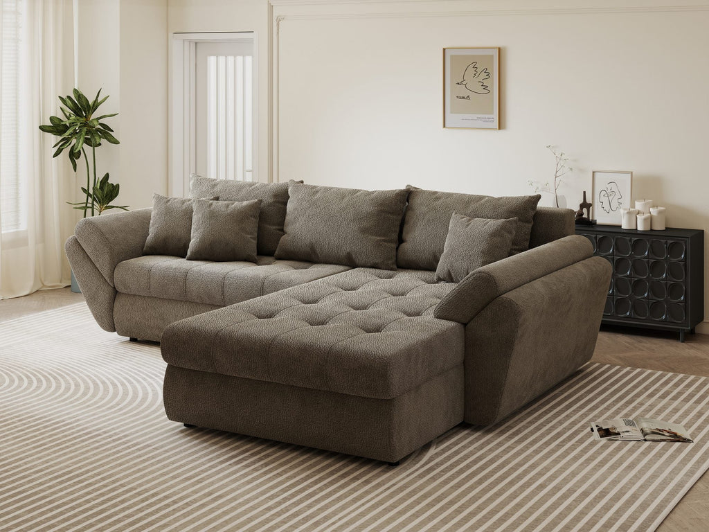 Colțar extensibil dumonde cu ladă de depozitare si sezut confortabil din spuma high-density, Loana Vibe II 270x185 cm