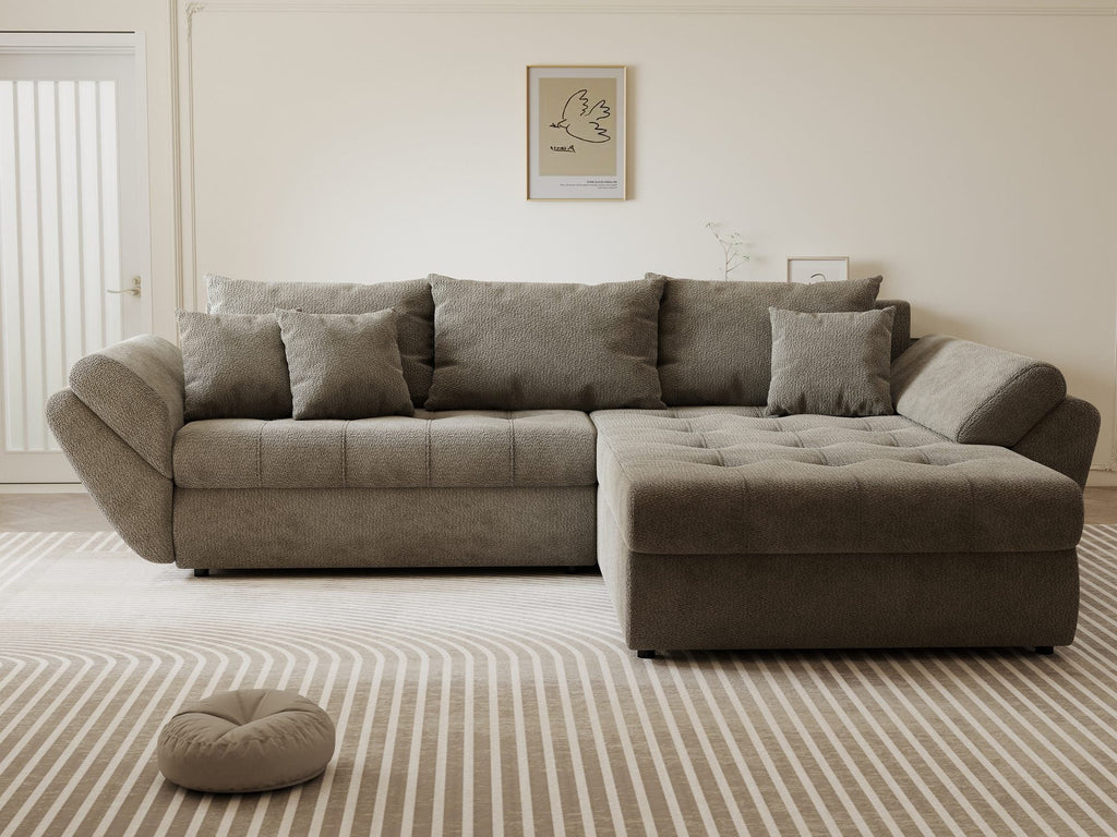 Colțar extensibil dumonde cu ladă de depozitare si sezut confortabil din spuma high-density, Loana Vibe II 270x185 cm