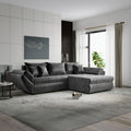 Colțar extensibil dumonde cu ladă de depozitare si sezut confortabil din spuma high-density, Loana Monolith Gri antracit II 270x185 cm