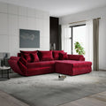Colțar extensibil dumonde cu ladă de depozitare si sezut confortabil din spuma high-density, Loana Monolith Rosu II 270x185 cm