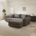 Colțar extensibil dumonde cu ladă de depozitare si sezut confortabil din spuma high-density, Loana Monte Gri II 270x185 cm