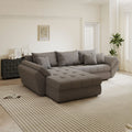 Colțar extensibil dumonde cu ladă de depozitare si sezut confortabil din spuma high-density, Loana Monte Gri 270x185 cm