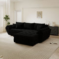 Colțar extensibil dumonde cu ladă de depozitare si sezut confortabil din spuma high-density, Loana Quelle Negru II 270x185 cm