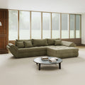 Colțar extensibil dumonde cu ladă de depozitare si sezut confortabil din spuma high-density, Loana Tilia Verde olive II 270x185 cm
