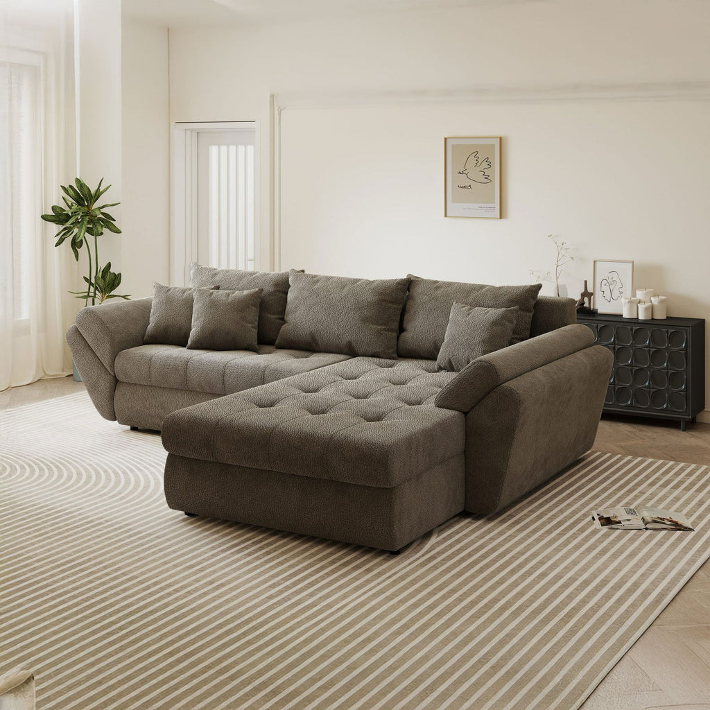 Colțar extensibil dumonde cu ladă de depozitare si sezut confortabil din spuma high-density, Loana Vibe II 270x185 cm