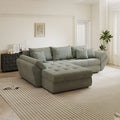 Colțar extensibil dumonde cu ladă de depozitare si sezut confortabil din spuma high-density, Loana Vibe Mint 270x185 cm