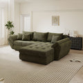 Colțar extensibil dumonde cu ladă de depozitare si sezut confortabil din spuma high-density, Loana Vibe Olive II 270x185 cm