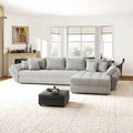 Colțar extensibil dumonde cu ladă de depozitare si sezut confortabil din spuma high-density, Loana XL Arena Gri II 335x185 cm