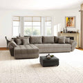 Colțar extensibil dumonde cu ladă de depozitare si sezut confortabil din spuma high-density, Loana XL Arena Maro 335x185 cm