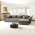 Colțar extensibil dumonde cu ladă de depozitare si sezut confortabil din spuma high-density, Loana XL Arena Taupe II 335x185 cm