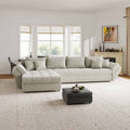 Colțar extensibil dumonde cu ladă de depozitare si sezut confortabil din spuma high-density, Loana XL Cremona Bej 04 335x185 cm