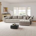 Colțar extensibil dumonde cu ladă de depozitare si sezut confortabil din spuma high-density, Loana XL Cremona Bej 14 II 335x185 cm