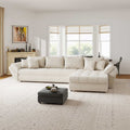 Colțar extensibil dumonde cu ladă de depozitare si sezut confortabil din spuma high-density, Loana XL Cremona Gri Deschis II 335x185 cm