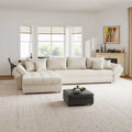 Colțar extensibil dumonde cu ladă de depozitare si sezut confortabil din spuma high-density, Loana XL Cremona Gri Deschis 335x185 cm