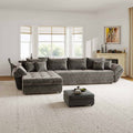 Colțar extensibil dumonde cu ladă de depozitare si sezut confortabil din spuma high-density, Loana XL Cremona Maro-bej 335x185 cm