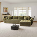 Colțar extensibil dumonde cu ladă de depozitare si sezut confortabil din spuma high-density, Loana XL Cremona Olive II 335x185 cm