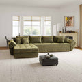 Colțar extensibil dumonde cu ladă de depozitare si sezut confortabil din spuma high-density, Loana XL Cremona Olive 335x185 cm