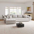 Colțar extensibil dumonde cu ladă de depozitare si sezut confortabil din spuma high-density, Loana XL Jaguar Gri 335x185 cm