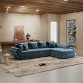 Colțar extensibil dumonde cu ladă de depozitare si sezut confortabil din spuma high-density, Loana XL Monolith Albastru II 335x185 cm